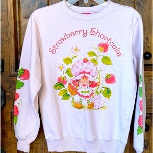 STRAWBERRY SHORTCAKE Super Cute Vintage 90’s Sweatshirt Light & Bright Pink Sz M